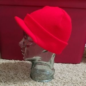 NEW Elmer Fudd Style Knit Billed Red Cap, Unique O/S